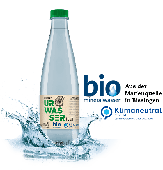 rieser urwasser bio mineralwasser flasche splash 2020